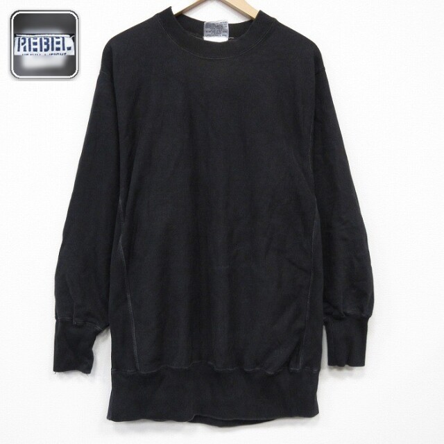 【20%OFF】長袖スウェット ワンポイントロゴ ブラック メンズL相当 | 古着