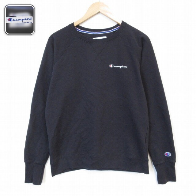 【20%OFF】チャンピオン ラグランスウェット ワンポイントロゴ ブラック メンズM相当 | 古着