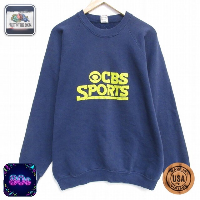 【20%OFF】フルーツオブザルーム 80s 長袖スウェット スポーツ ネイビー メンズL相当 | 古着