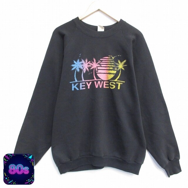 【20%OFF】キーウエスト 80s 長袖スウェット ブラック メンズL相当 | 古着
