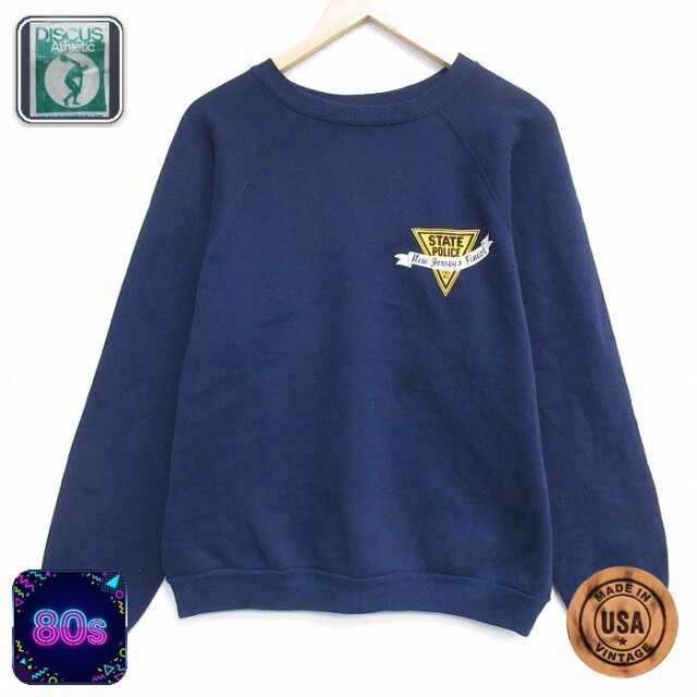 【20%OFF】ディスカス 80s 長袖スウェット ポリス ネイビー メンズL相当 | 古着