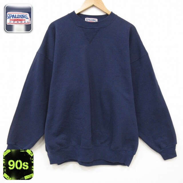 【20%OFF】スポルディング 90s 長袖スウェット ネイビー メンズXL相当 | 古着