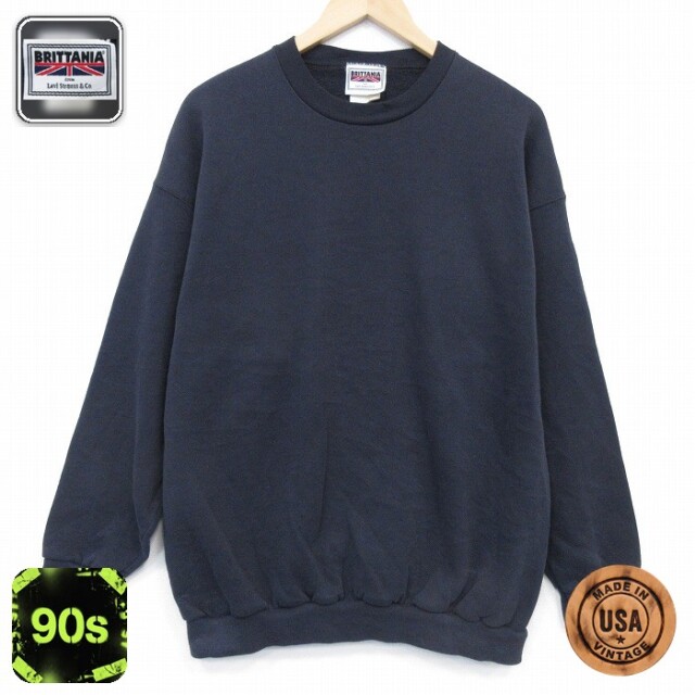 【20%OFF】90s 長袖スウェット ネイビー メンズL相当 | 古着