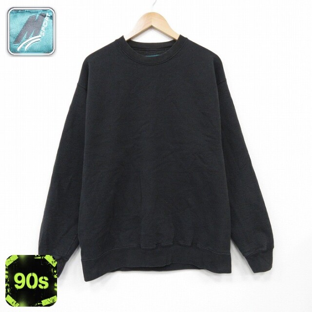 【20%OFF】90s 長袖スウェット ブラック メンズL相当 | 古着