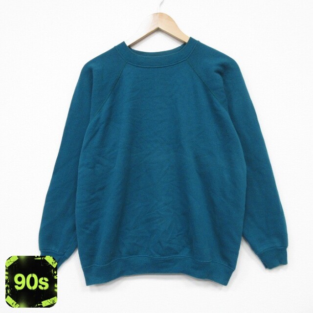 【20%OFF】90s ラグランスウェット ライトブルー メンズL相当 | 古着