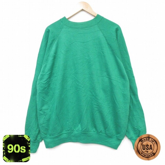 【20%OFF】90s ラグランスウェット グリーン メンズXL相当 | 古着