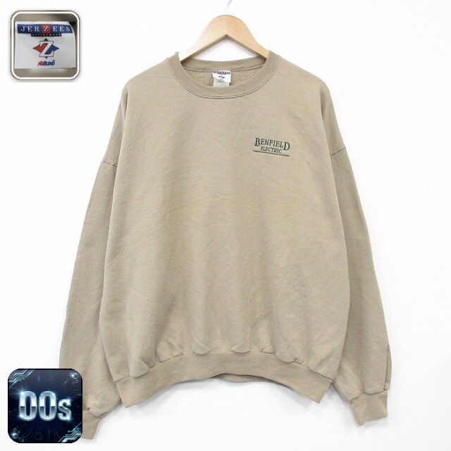 【20%OFF】ジャージーズ 00s 長袖スウェット ベンフィールド ベージュ メンズXL相当 | 古着