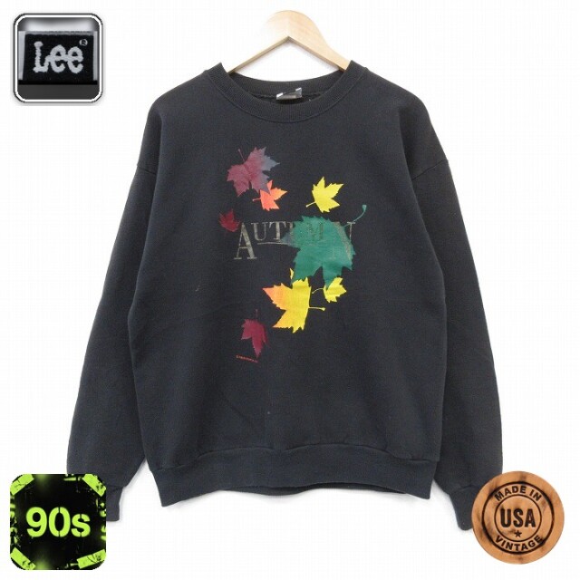 【20%OFF】リー 90s 長袖スウェット オータム ブラック メンズL相当 | 古着