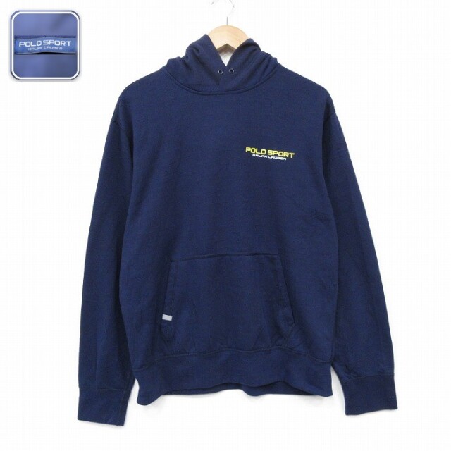 【20%OFF】ラルフローレン ポロスポーツ 長袖パーカー ワンポイントロゴ ネイビー メンズL相当 | 古着