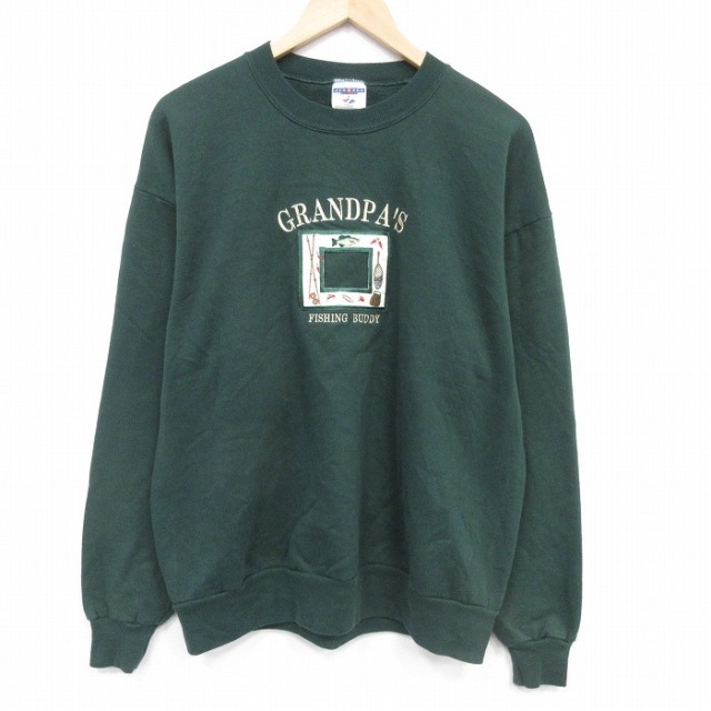 ジャージーズ 00s 長袖スウェット グランパ グリーン メンズL相当 | 古着