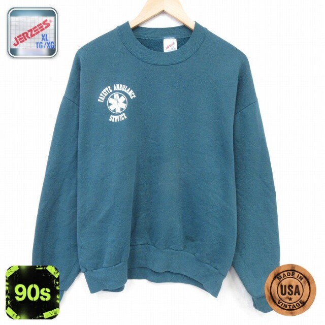 【20%OFF】ジャージーズ 90s 長袖スウェット サービス ライトブルー メンズXL相当 | 古着