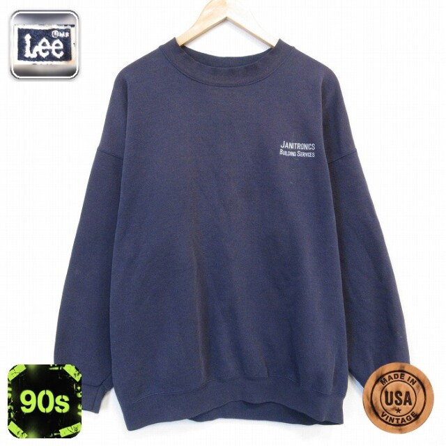 【20%OFF】リー 90s 長袖スウェット JANITRONICS ネイビー メンズXL相当 | 古着