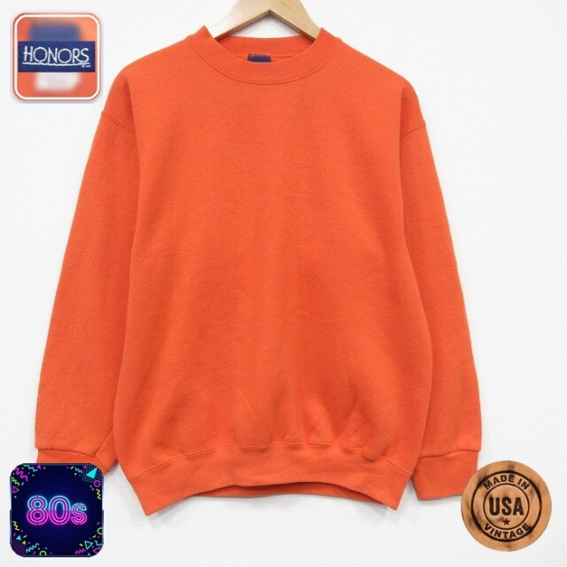 【20%OFF】80s 長袖スウェット オレンジ メンズM相当 | 古着