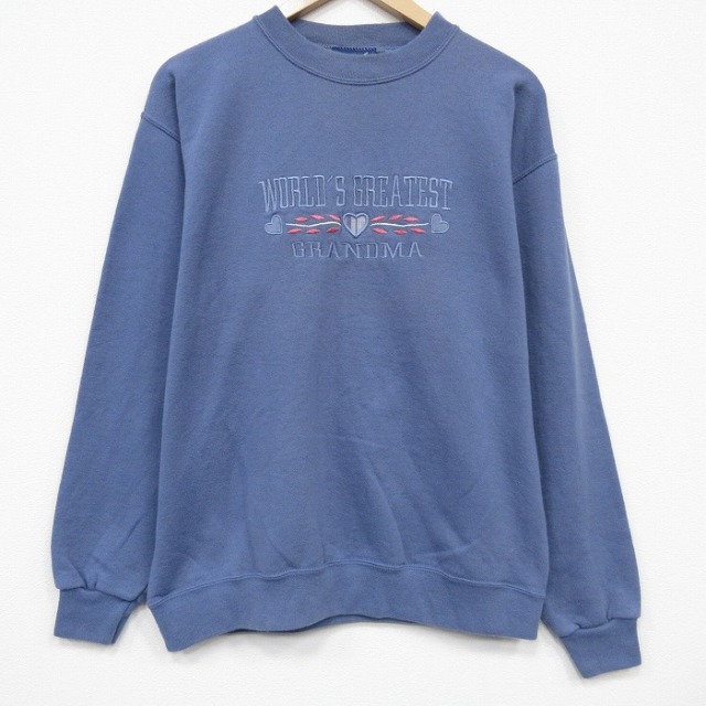 グランマ 90s 長袖スウェット 刺繍 ライトブルー メンズXL相当 | 古着