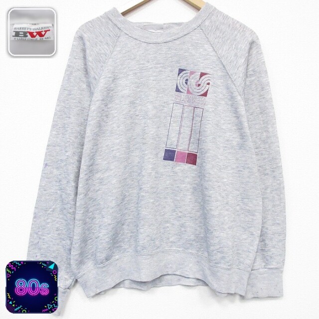【20%OFF】80s ラグランスウェット アートデザイン グレー メンズXL相当 | 古着