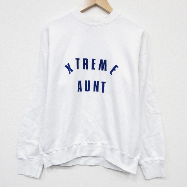 フルーツオブザルーム 90s 長袖スウェット AUNT ホワイト メンズL相当 | 古着