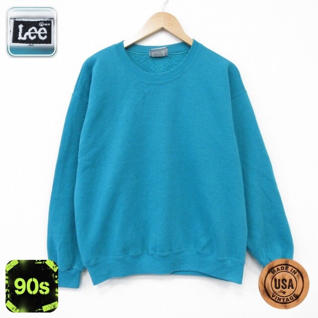【20%OFF】リー 90s 長袖スウェット 青緑 メンズL相当 | 古着