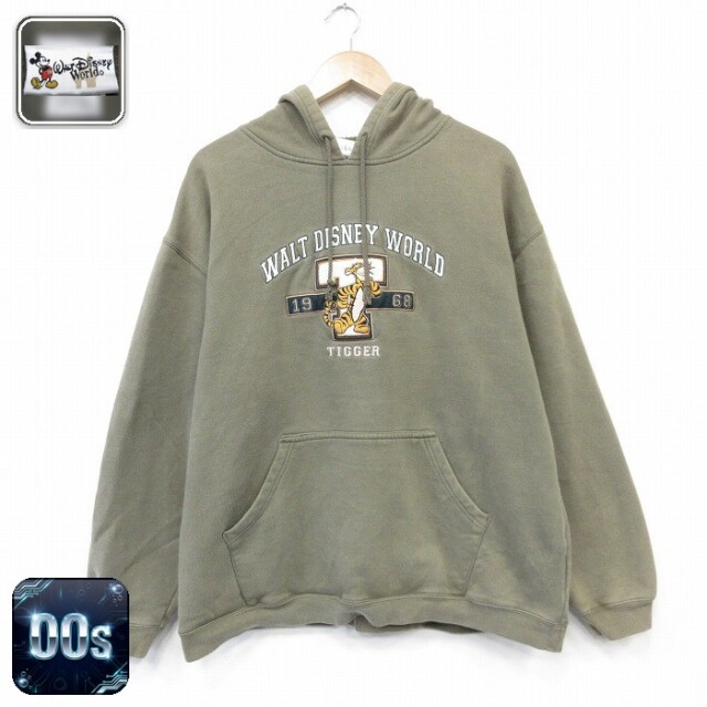 【20%OFF】ディズニー 00s 長袖パーカー くまのプーさん グリーン メンズXL相当 | 古着