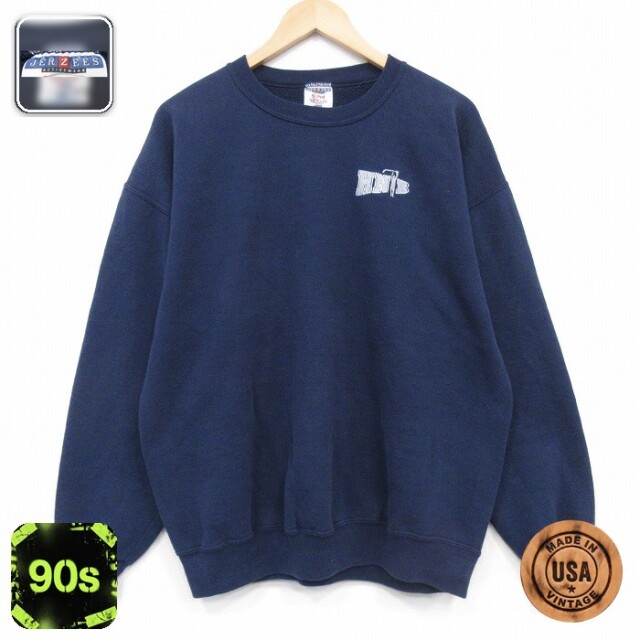 【20%OFF】ジャージーズ 90s 長袖スウェット HNB ネイビー メンズXL相当 | 古着