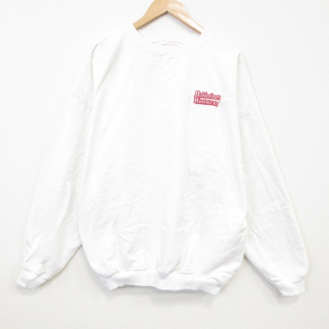80s 長袖スウェット レストラン ホワイト メンズXL相当 | 古着