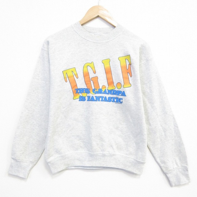 フルーツオブザルーム 90s 長袖スウェット TGIF グレー メンズM相当 | 古着