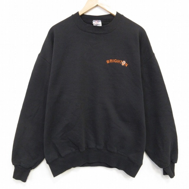 ジャージーズ 90s 長袖スウェット BRIGHTON ブラック メンズXL相当 | 古着