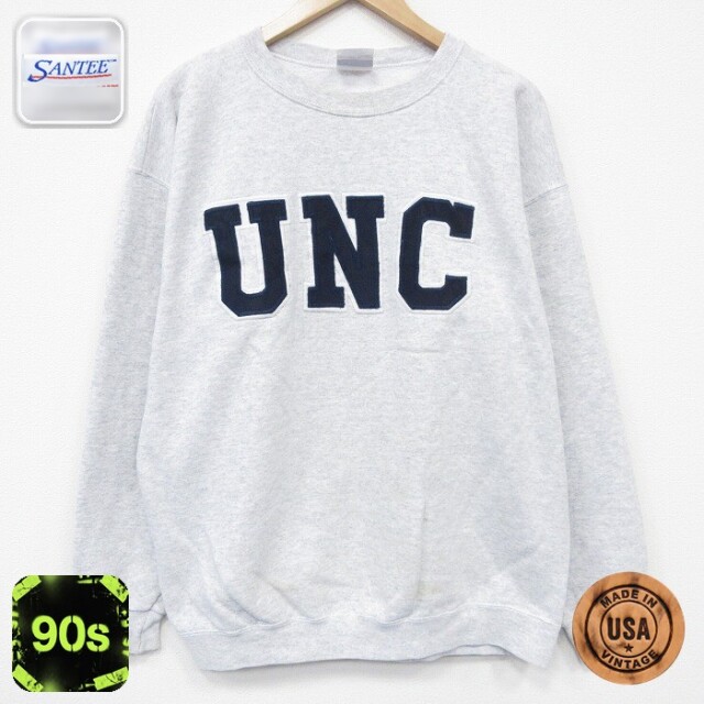【20%OFF】90s 長袖スウェット UNC グレー メンズL相当 | 古着