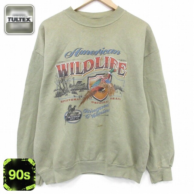 【20%OFF】90s 長袖スウェット TULTEX ライトグリーン メンズL相当 | 古着