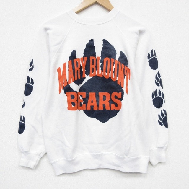 ヘインズ 90s 長袖スウェット ベアーズ ホワイト メンズM相当 | 古着