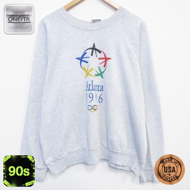 【20%OFF】オニータ 90s ラグランスウェット アトランタオリンピック グレー メンズXL相当 | 古着