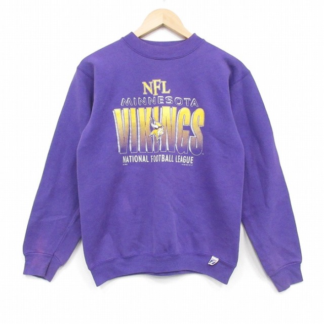 NFL ミネソタバイキングス 90s 長袖スウェット アメフト パープル メンズS相当 | 古着