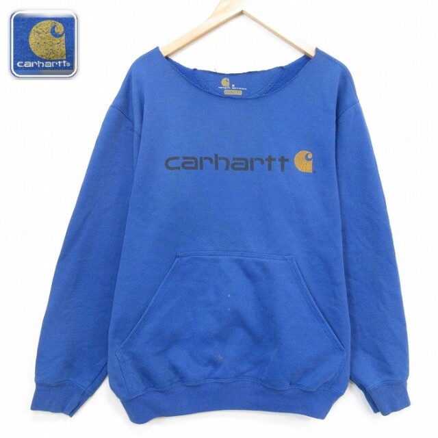 【20%OFF】カーハート 長袖スウェット ビッグロゴ ブルー メンズL相当 | 古着