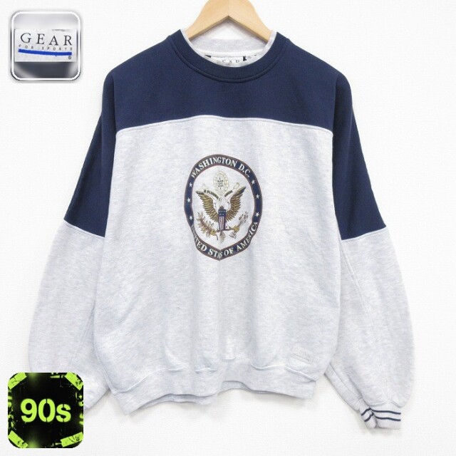 【20%OFF】90s 長袖スウェット ワシントンDC グレー メンズL相当 | 古着