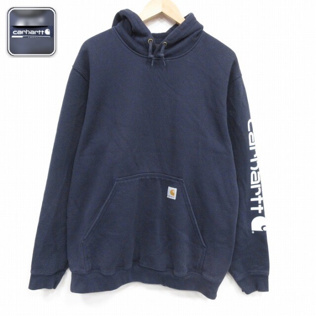 【20%OFF】カーハート 長袖スウェットパーカー ネイビー メンズXL相当 | 古着