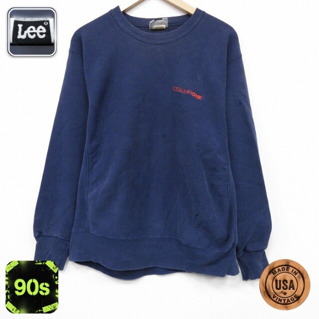 【20%OFF】リー 90s 長袖スウェット CELLULARONE ネイビー メンズL相当 | 古着