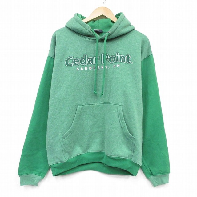 Cedar Point 00s 長袖スウェットパーカー グリーン メンズL相当 | 古着