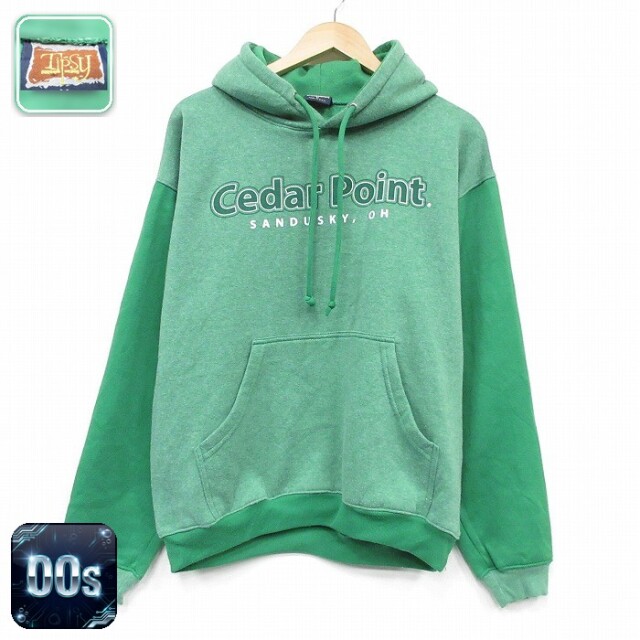 【20%OFF】Cedar Point 00s 長袖スウェットパーカー グリーン メンズL相当 | 古着
