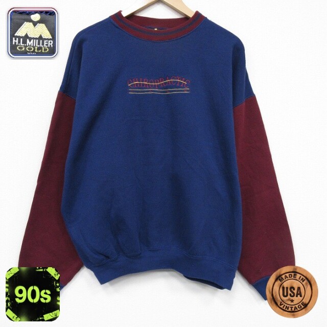 【20%OFF】90s 長袖スウェット CARE ネイビー メンズXL相当 | 古着