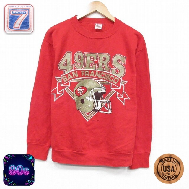 【20%OFF】NFL 80s 長袖スウェット サンフランシスコフォーティナイナーズ レッド メンズM相当 | 古着