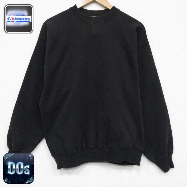 【20%OFF】ヘインズ 00s 長袖スウェット ブラック メンズM相当 | 古着