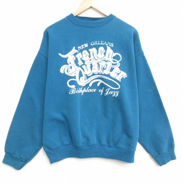 TULTEX 90s 長袖スウェット ニューオリンズ グリーン メンズXL相当 | 古着