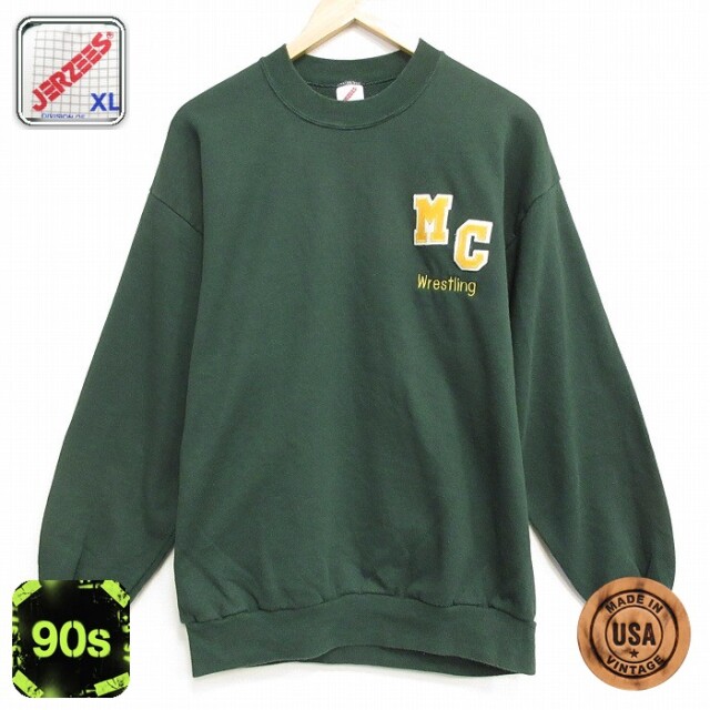 【20%OFF】ジャージーズ 90s 長袖スウェット MC グリーン メンズL相当 | 古着