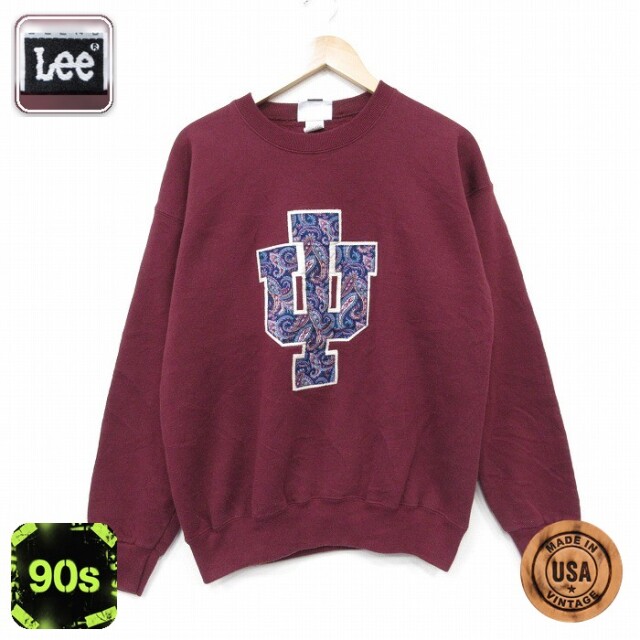 【20%OFF】リー 90s 長袖スウェット インディアナ バーガンディ メンズL相当 | 古着