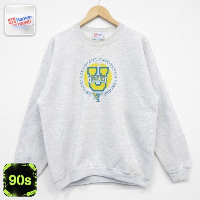 【20%OFF】ヘインズ 90s 長袖スウェット U グレー メンズL相当 | 古着