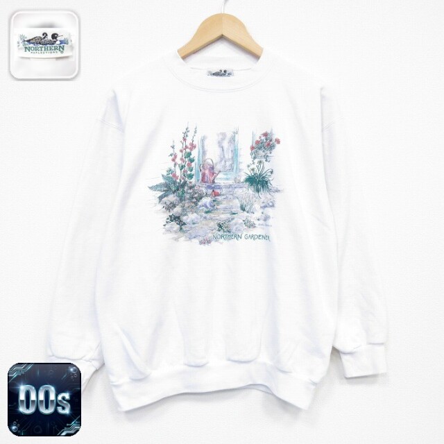 【20%OFF】NORTHERN REFLECTIONS 00s 長袖スウェット 花 ホワイト メンズL相当 | 古着