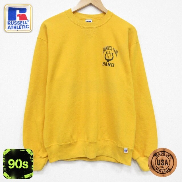 ラッセル 90s 長袖スウェット BAND イエロー メンズL相当 | 古着