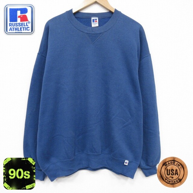 【20%OFF】ラッセル 90s 長袖スウェット ネイビー メンズXL相当 | 古着
