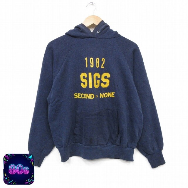 【20%OFF】80s ラグランパーカー SIGS ネイビー メンズM相当 | 古着