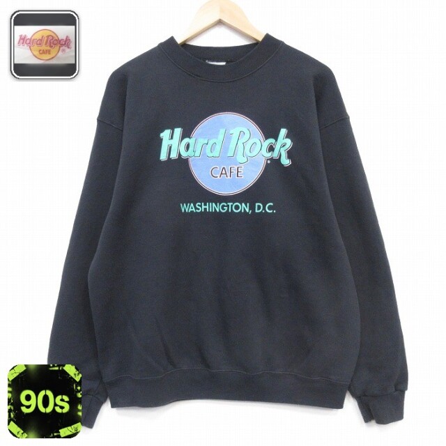 ハードロックカフェ 90s 長袖スウェット ブラック メンズL相当 | 古着