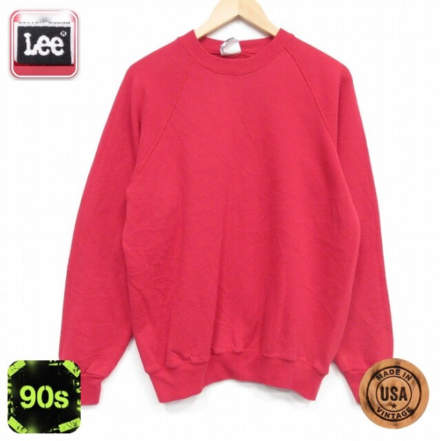 【20%OFF】リー 90s 長袖スウェット ラグラン レッド メンズL相当 | 古着